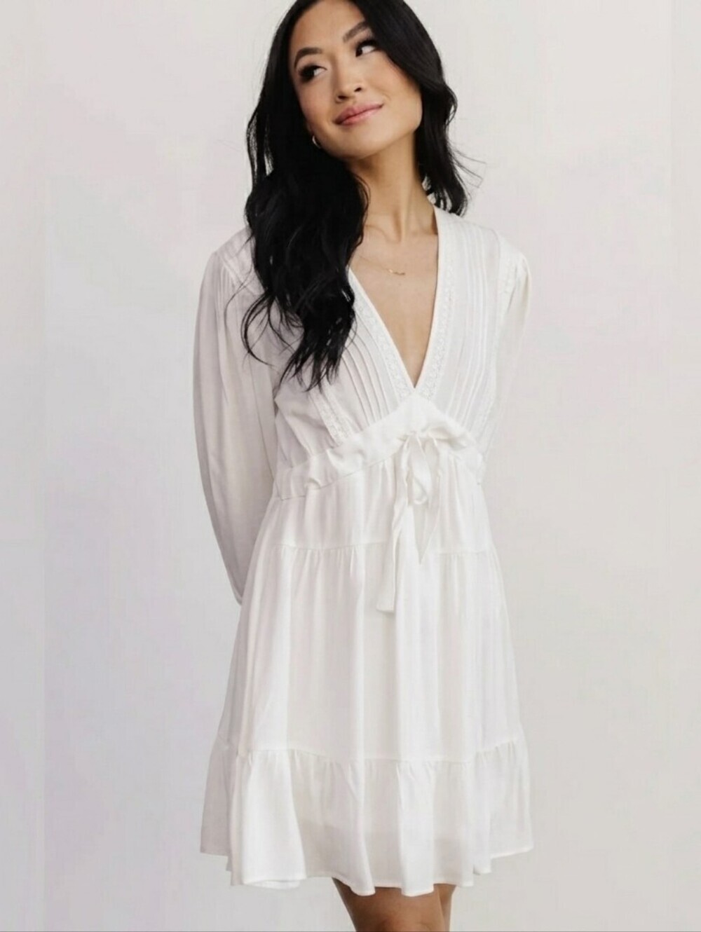 Baltic Born NWT Amelia Boho White Lace Mini Dress Bridal S